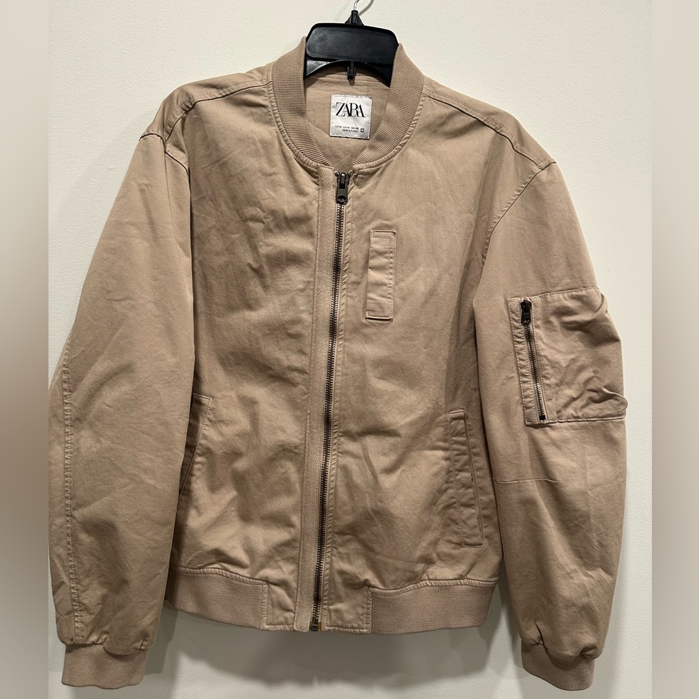 Women’s Zara tan bomber jacket